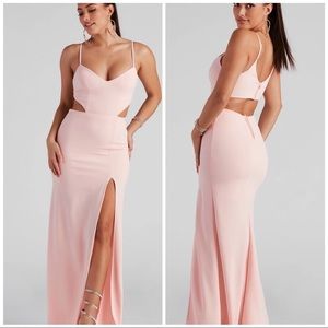 A light pink long dress
